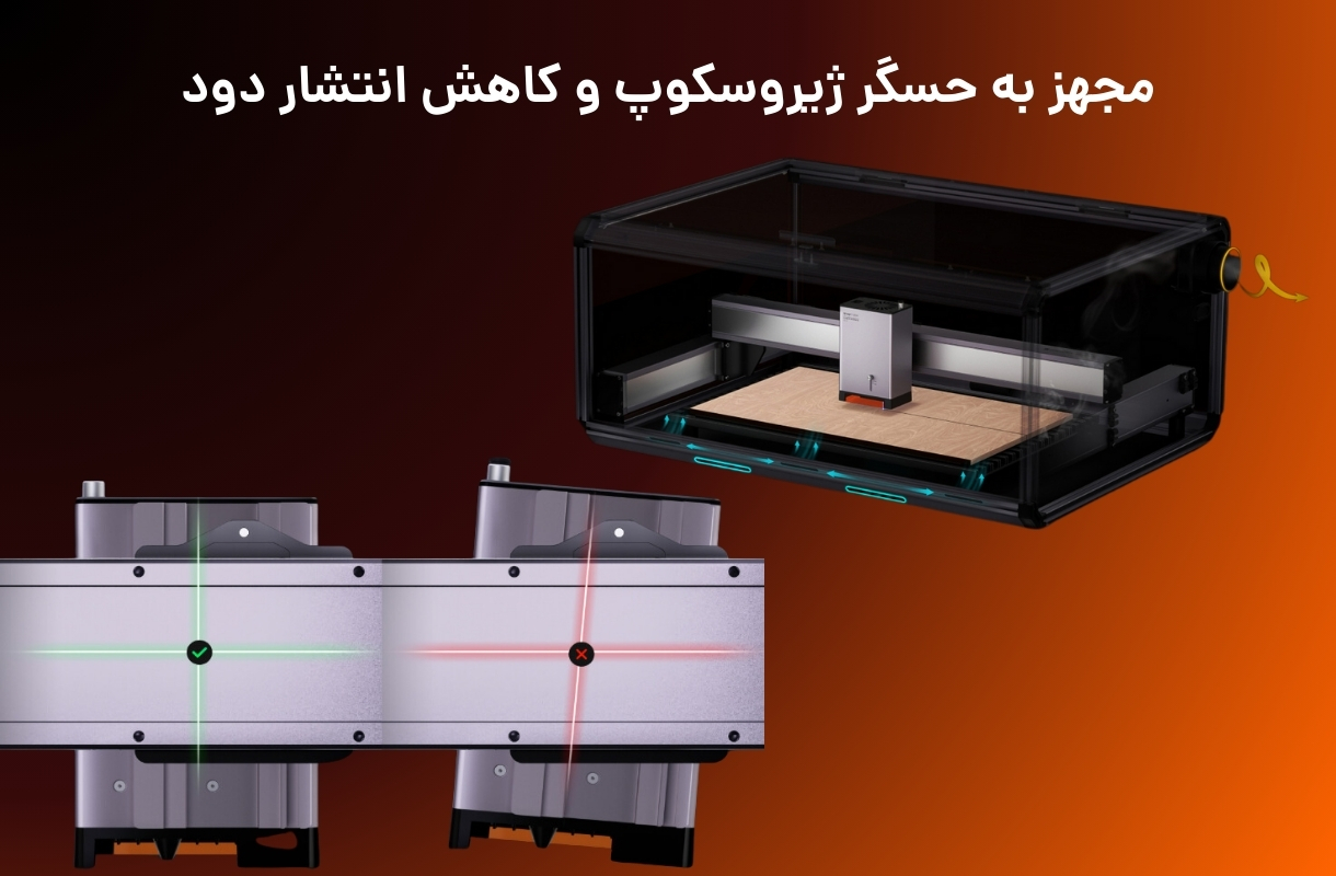 جهت یابی لیزر برش و حکاکی اسنپ میکر مدل ray 20w and 40w - قشم خرید